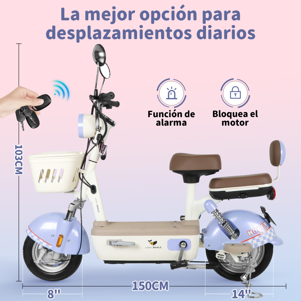 MOTOBICI ELÉCTRICA HONEY WHALE U4S