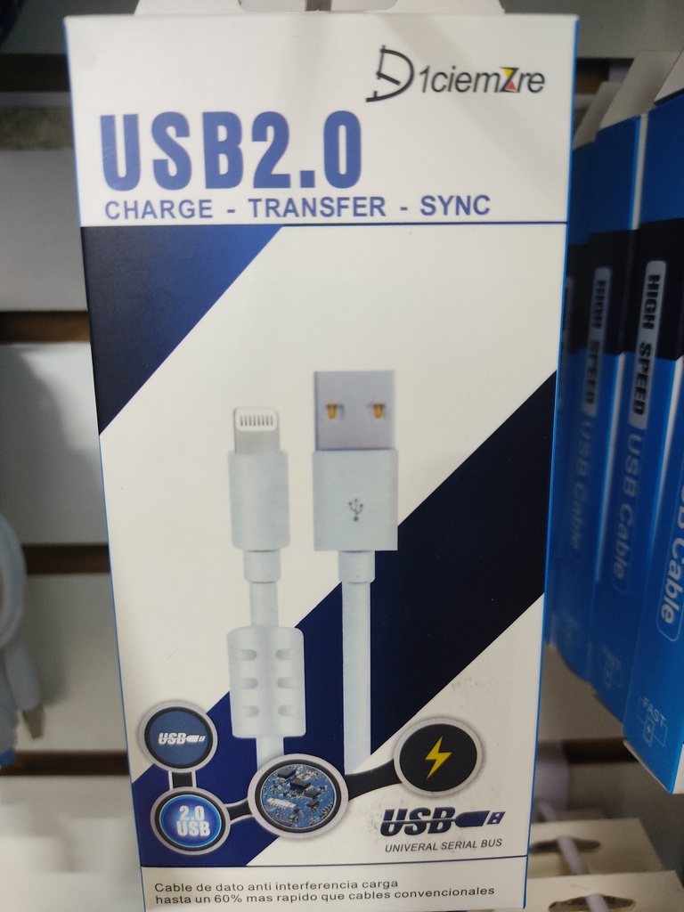 CABLE IPHONE CARGA RAPIDA 1.5 Mts