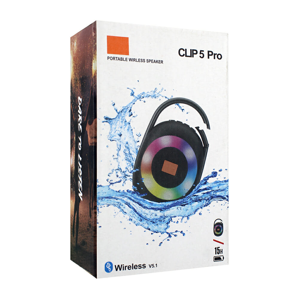 FM-5132 BOCINA Bocina bluetooth 5.1 con luz rgb CLIP 5 PRO