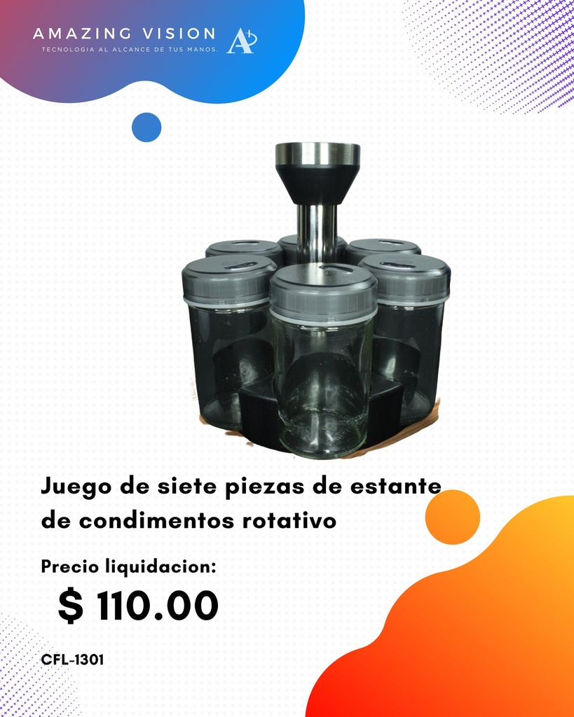 CFL-1301 Juego de siete piezas de estante de condimentos rotativo A