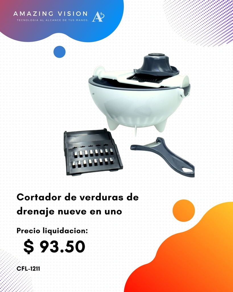 CFL-1211 Cortador de verduras de drenaje nueve en uno