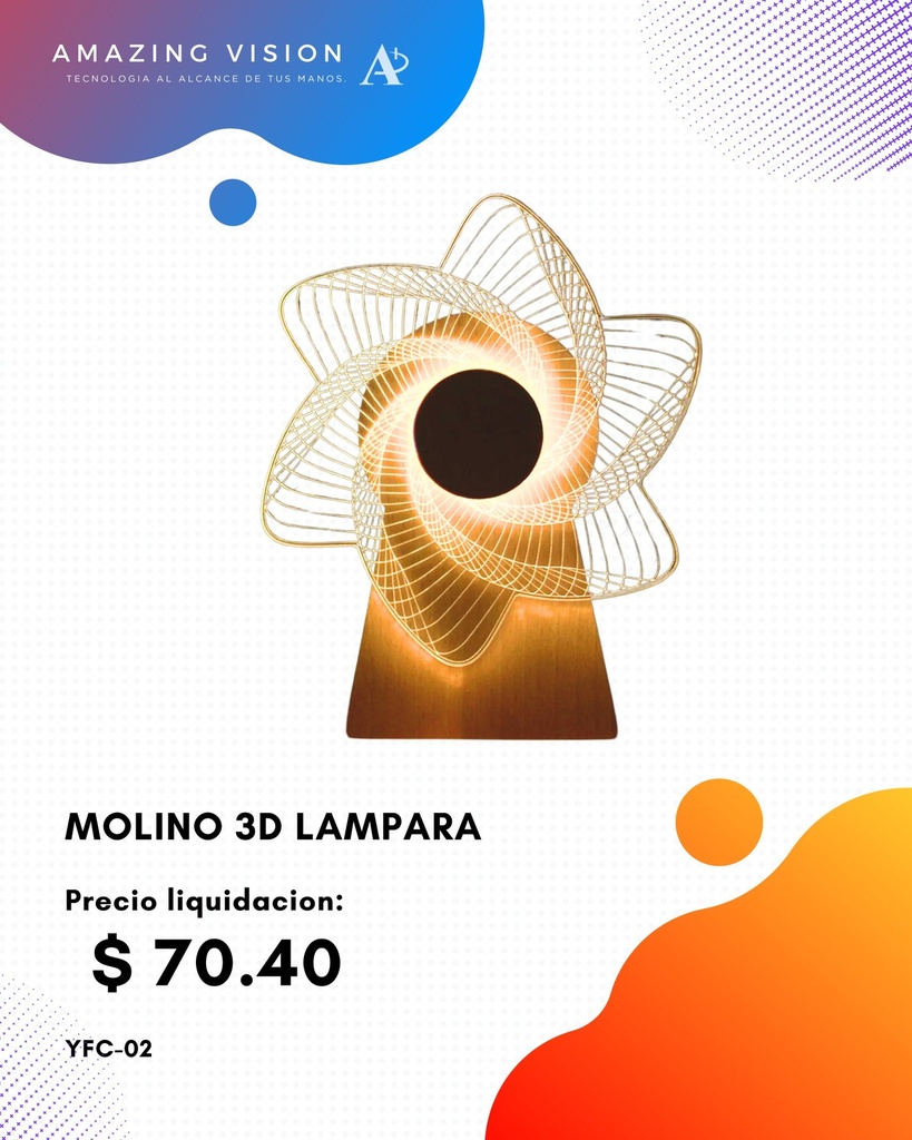 MOLINO 3D LAMPARA YFC-02