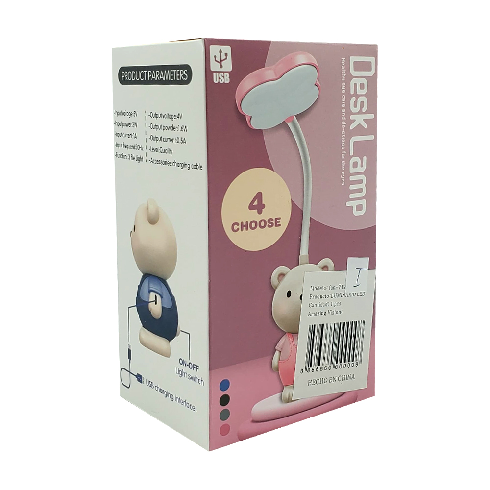 FAN-712A  LAMPARA DE ESCRITORIO RECARGABLE DE OSO