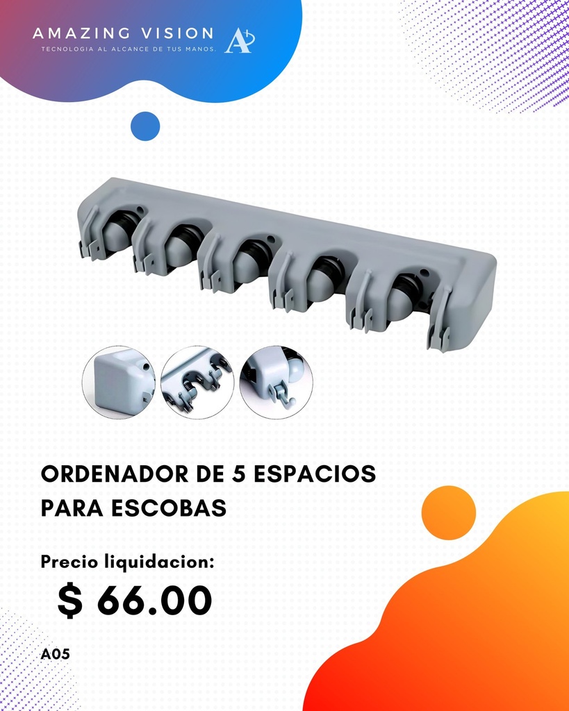 A05 ORDENADOR DE 5 ESPACIOS PARA ESCOBAS Y MAS