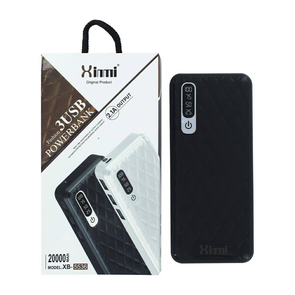 XB-5536 Power bank con indicador de batería y 3 puertos usb