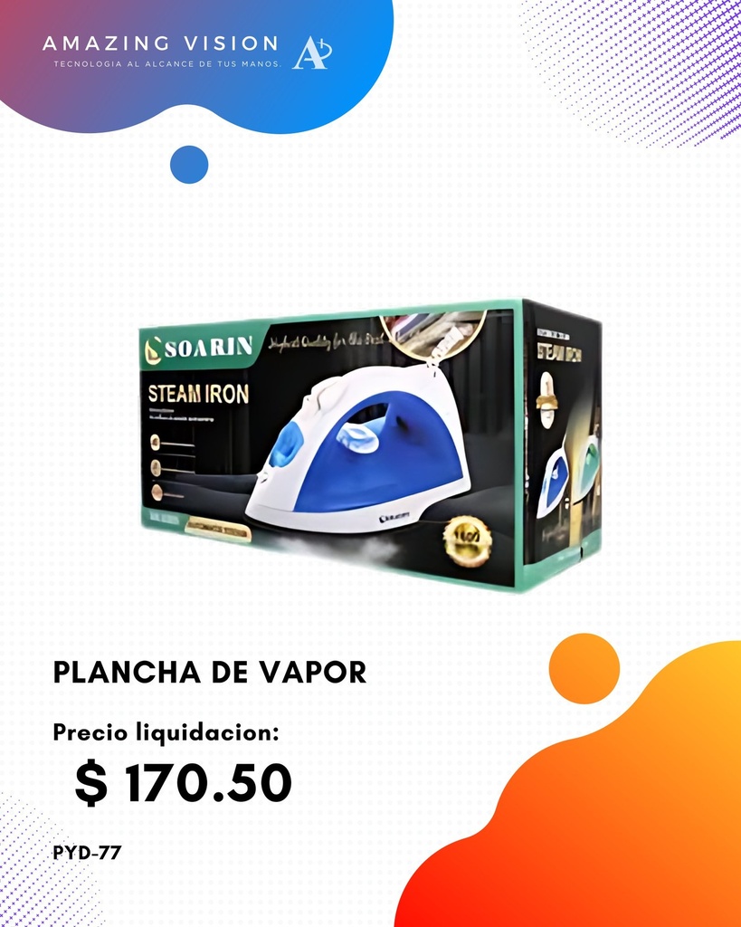 PYD-77  PLANCHA DE VAPOR PYD-77