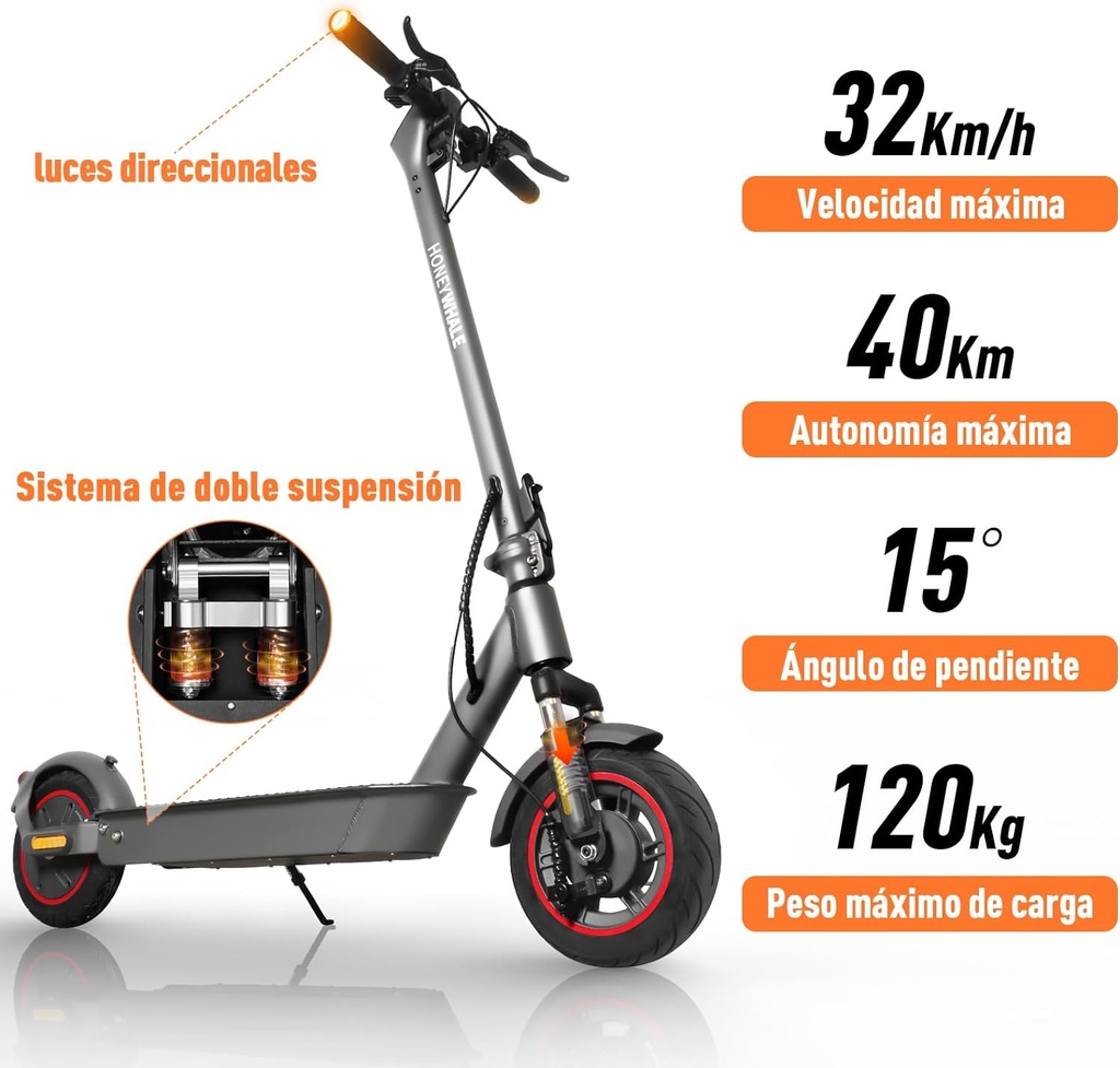 HONEYWHALE E9 MAX Scooter Eléctrico Plegable para Adultos