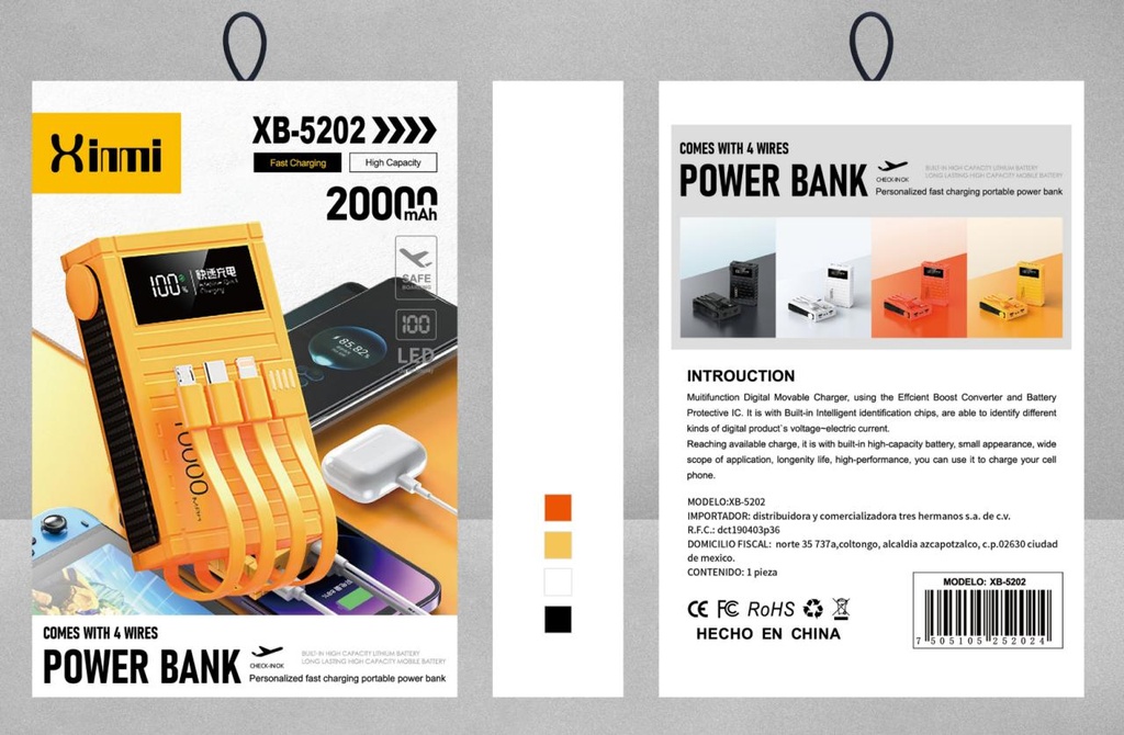 XB-5202 POWER BANK MULTI JACK
