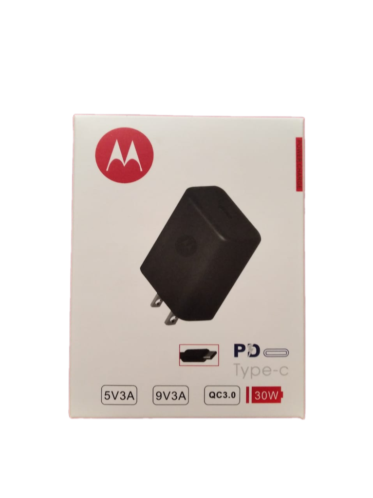 (MT PD) CARGADOR MOTOROLA 30W CUBO "C" + CABLE "C"