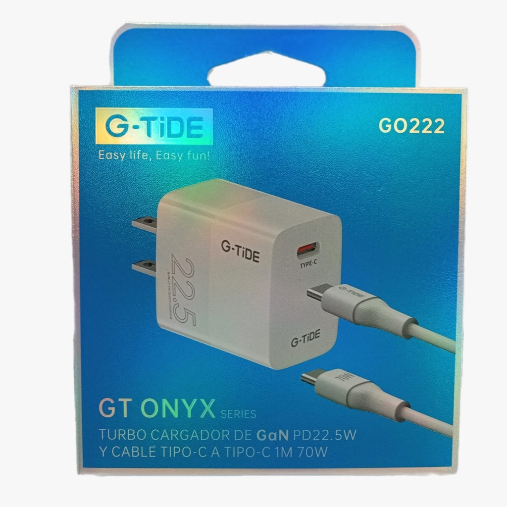 GT ONYX GO222(GO223) Cargador Completo Tipo C A TIPO-C 1M 22.5W
