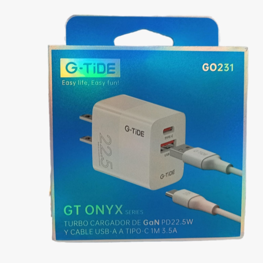 GT ONYX GO231 Cargador Completo Tipo C 22.5W 1M
