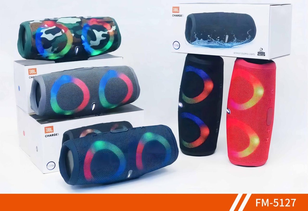 FM-5127 BOCINA 2 PARLANTES RGB RITMICA CHARGE 5