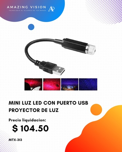 [MTX-313] MINI LUZ LED CON PUERTO USB PROYECTOR DE LUZ(MTX-313)