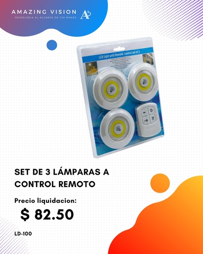 [LD-100] SET DE 3 LAMPARAS A CONTROL REMOTO LD-100 (LD-100)