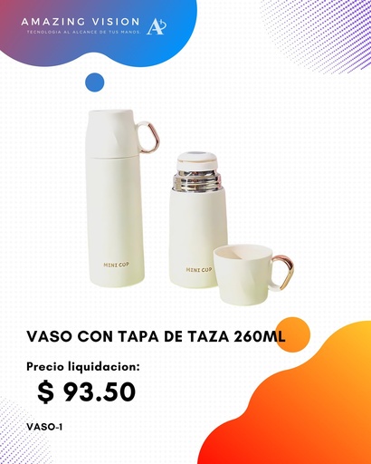 [VASO-1] (VASO-1)VASO CON TAPA DE TAZA 260ML