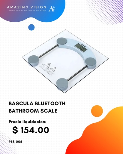 [PES-006] BASCULA BLUETOOTH BATHROOM SCALE (PES-006)