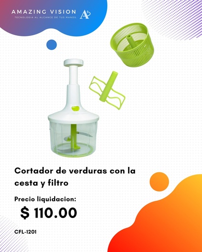 [CFL-1201] CFL-1201Cortador de verduras con la cesta Y filtro