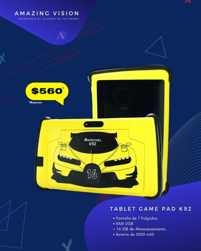 [K92] K92 TABLETA GAMER 7 PUGADAS