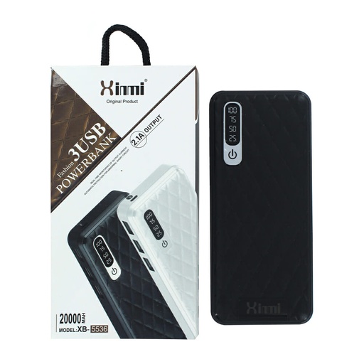 [XB-5536] XB-5536 Power bank con indicador de batería y 3 puertos usb