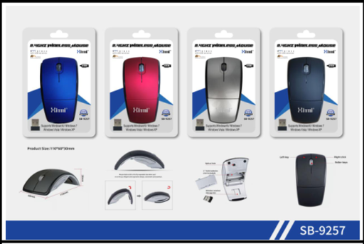 [SB-9257] SB-9257 Mouse Inalámbrico Curveado, Bluetooth