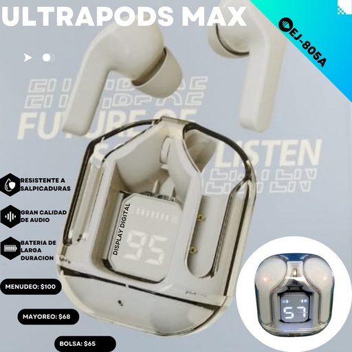 [EJ-805A] (EJ-805A) ULTRAPODS MAX AUDIFONO BLUETOOTH