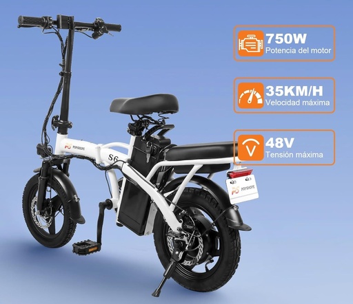 [S6-P] Pop Shope S6 Bicicleta Eléctrica Plegable