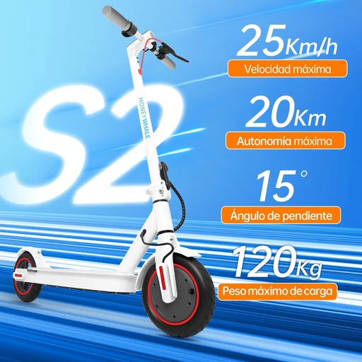 [S2 V2] Scooter Eléctrico Honey Whale S2 V2 ¡Nuevo Modelo Con Cámara de Aire!