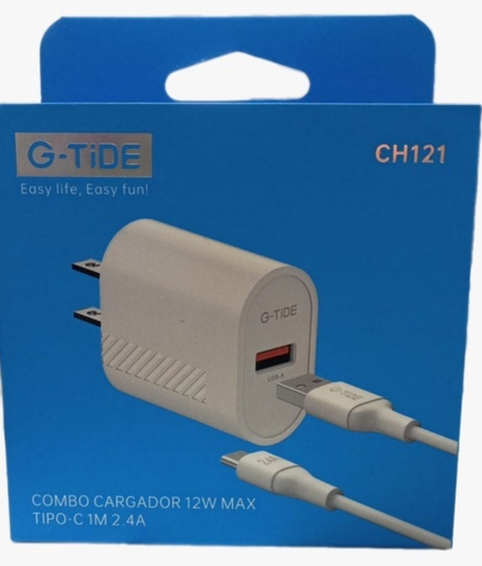 [CH121] CH121 Cargador Completo 12W  Tipo-C 1M