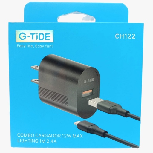 [CH122] CH122 Cargador  Completo 12W USB A-Lighting 1M